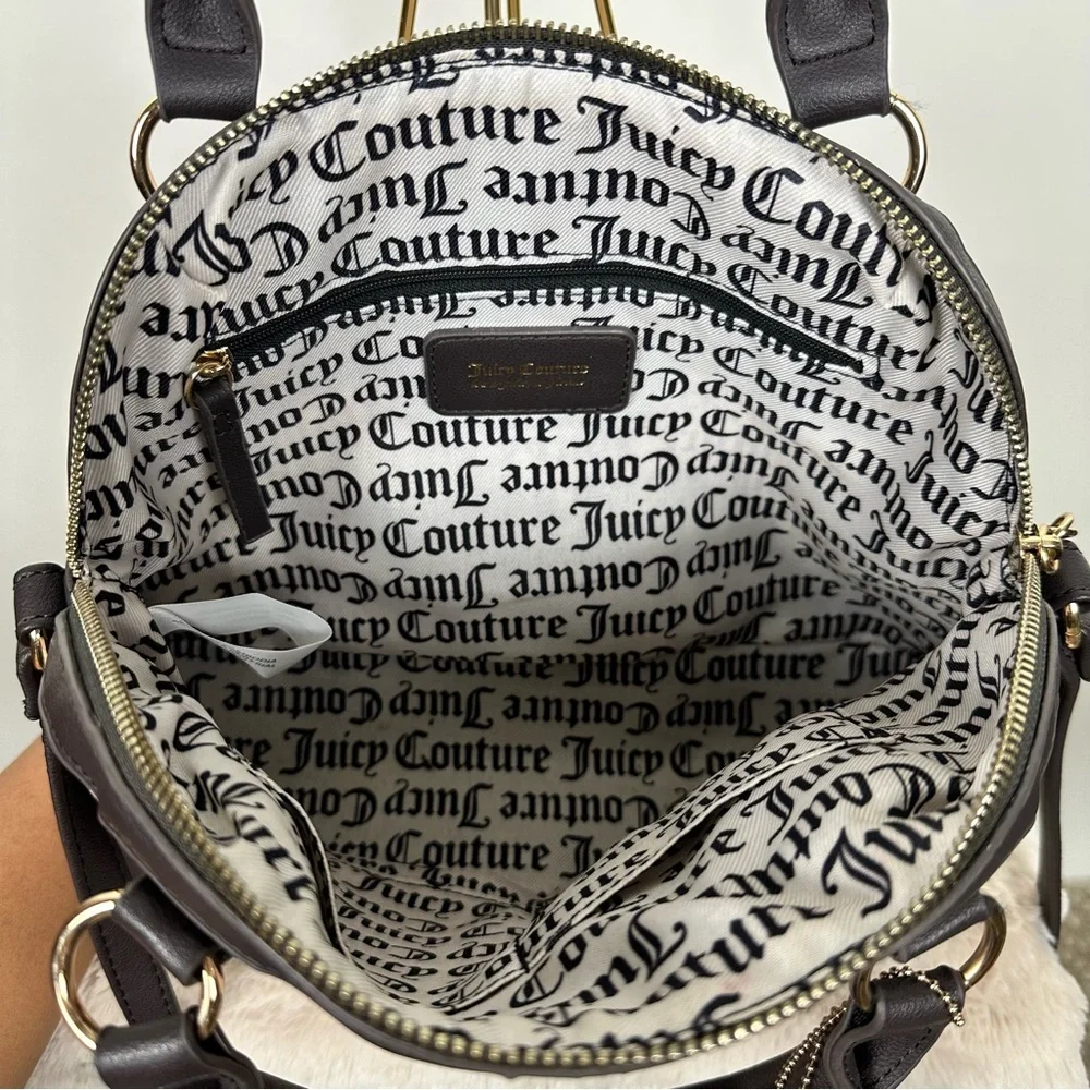 JUICY COUTURE Vintage Heritage White Heart Velour Satchel - Picture 9 of 13